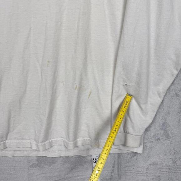 Vintage 90s Nike Center Swoosh White Long Sleeve T-Shirt Men Sz M Canada Made - Picture 11 of 11